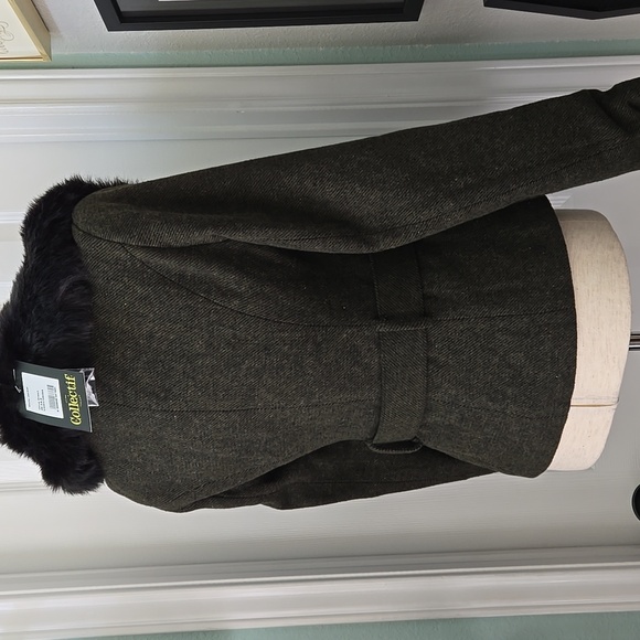 Collectif Molly Vintage Jacket W/ Fur Collar, In Olive Green, NWT - Picture 10 of 15